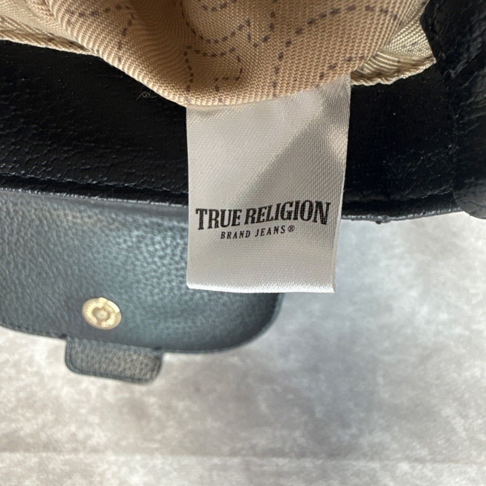 True Religion Stylish Mini Flap Horseshoe Logo Crossbody Bag Black - Picture 10 of 16